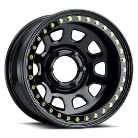 Raceline RT51 Daytona Rock 17x9in/8x165.1 BP/-38mm Offset/130.81mm Bore - Gloss Black Beadlock Wheel