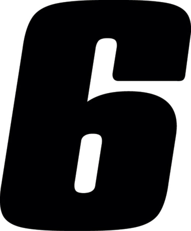 Hardline Dirt Digits 3pk 7 in. - High Gloss Number 6 - Black