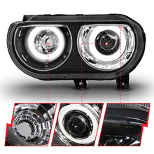 Load image into Gallery viewer, ANZO 2008-2014 Dodge Challenger Projector Headlights w/ Halo Black (CCFL)