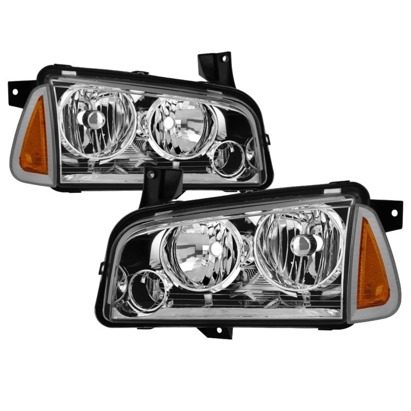 xTune 05-10 Dodge Charger 4pc OEM Style Halogen Headlights w/Corner - Chrome (HD-JH-DCH05-SET-C)