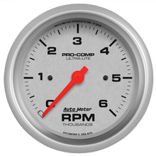 Load image into Gallery viewer, AutoMeter Ultra-Lite 3-3/8in. 0-6K RPM In-Dash Tachometer Gauge