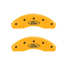 Load image into Gallery viewer, MGP 2 Caliper Covers Engraved Front Oval Logo/Ford Yellow Finish Blk Char 2002 Ford Ranger