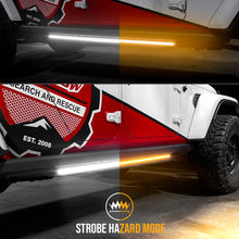 Load image into Gallery viewer, XK Glow Jeep &amp; Truck Running Board Light w/ Turn Signal 2x48in White + Amber