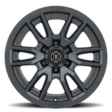 Load image into Gallery viewer, ICON Vector 6 17x8.5 6x120 0mm Offset 4.75in BS 67mm Bore Satin Black Wheel