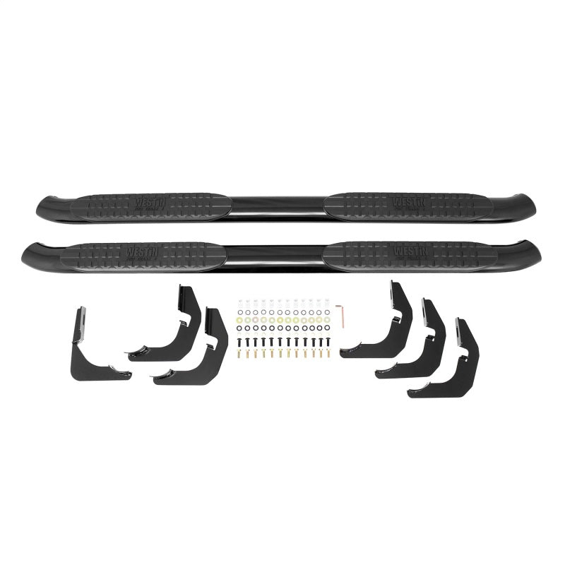 Westin 2014-2018 Chevrolet/GMC Silverado Sierra 1500 Dbl Cab PRO TRAXX 4 Oval Nerf Step Bars - Black