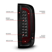 Load image into Gallery viewer, ANZO 15-21 Chevrolet Colorado Full LED Tail Lights w/ Red Lightbar Black Housing Smoke Lens