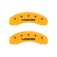 Load image into Gallery viewer, MGP 4 Caliper Covers Engraved Front &amp; Rear Mopar Yellow Finish Black Char 2010 Dodge Nitro