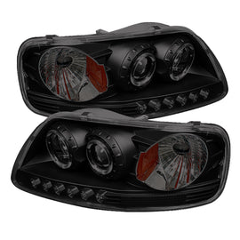 Spyder Ford F150 97-03 Projector - LED Halo Amber Reflector LED Blk Smke PRO-YD-FF15097-1P-AM-BSM