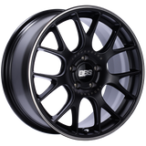 BBS CH-R 18x9 5x120 ET44 Satin Black Polished Rim Protector Wheel -82mm PFS/Clip Required