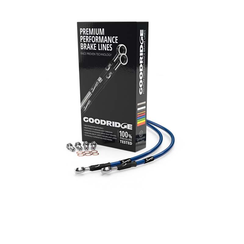 Goodridge 82-84 BMW R80RT Flexible Electric Blue Front SS Brake Lines