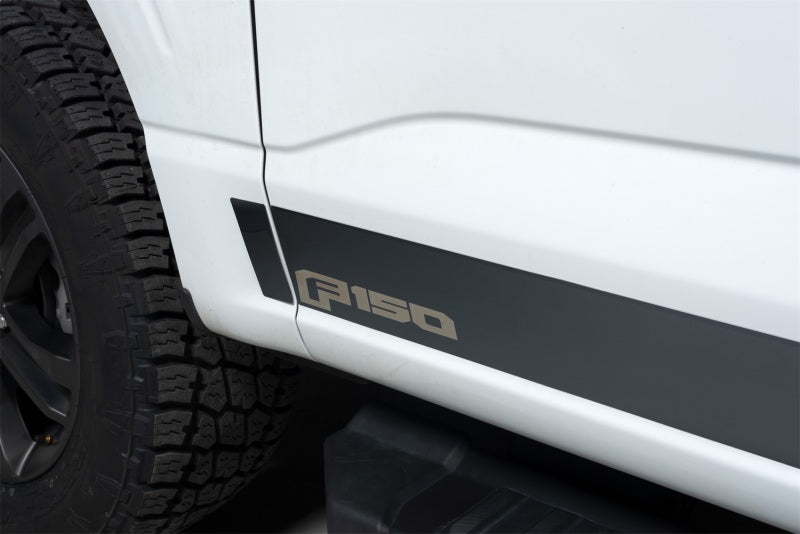 Putco 2021 Ford F-150 Super Crew 6.5ft Box Ford Licensed Blk Platinum Rocker Panels (4.25in 12pc)