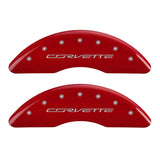 MGP 4 Caliper Covers Engraved Front Corvette C7 Engraved Rear Z51/2015 Red finish silver ch