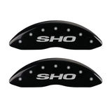 MGP 4 Caliper Covers Engraved Front & Rear SHO Black finish silver ch