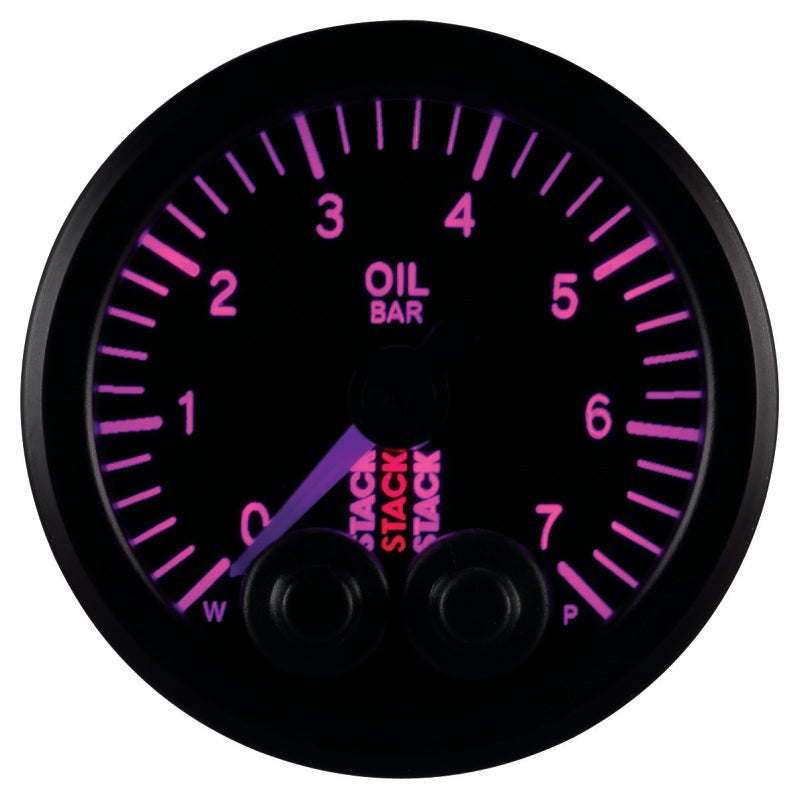 Autometer Stack 52mm 0-7 Bar M10 Male Pro-Control Oil Pressure Gauge - Black