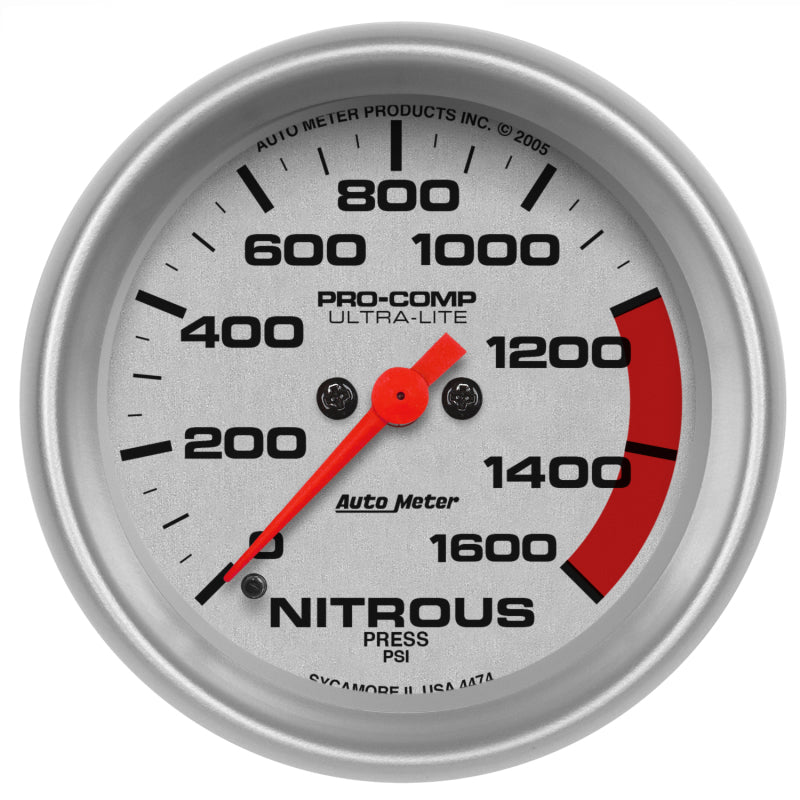 Autometer Ultra-Lite 2-5/8in 1600PSI Nitrous Pressure Gage