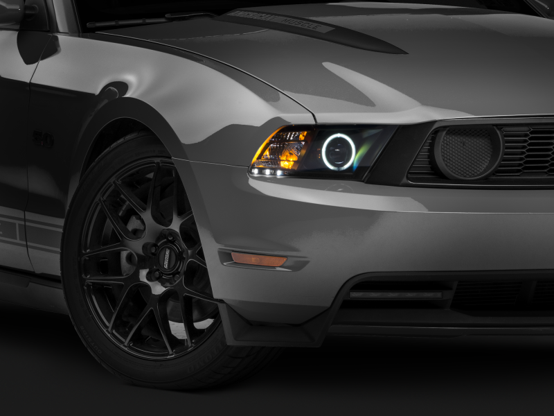 Raxiom 10-12 Ford Mustang w/ Headlights CCFL Halo Projector Headlights- Black Housing (Clear Lens)