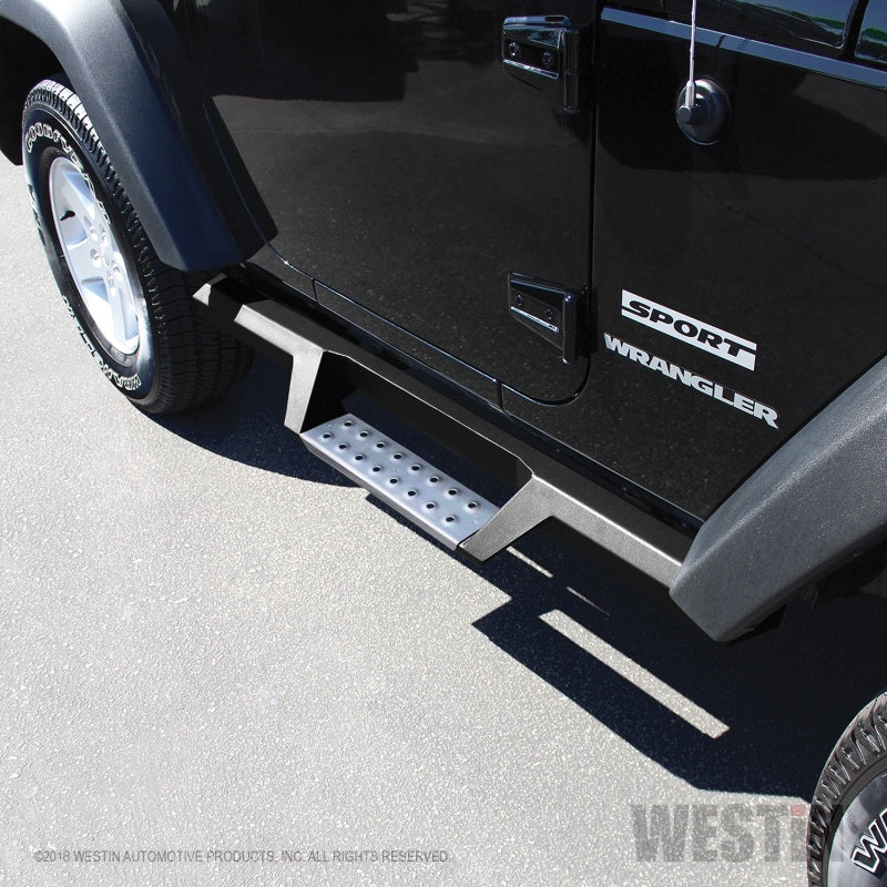 Westin 07-18 Jeep Wrangler JK 2dr. HDX Stainless Drop Nerf Step Bars - Tex. Blk