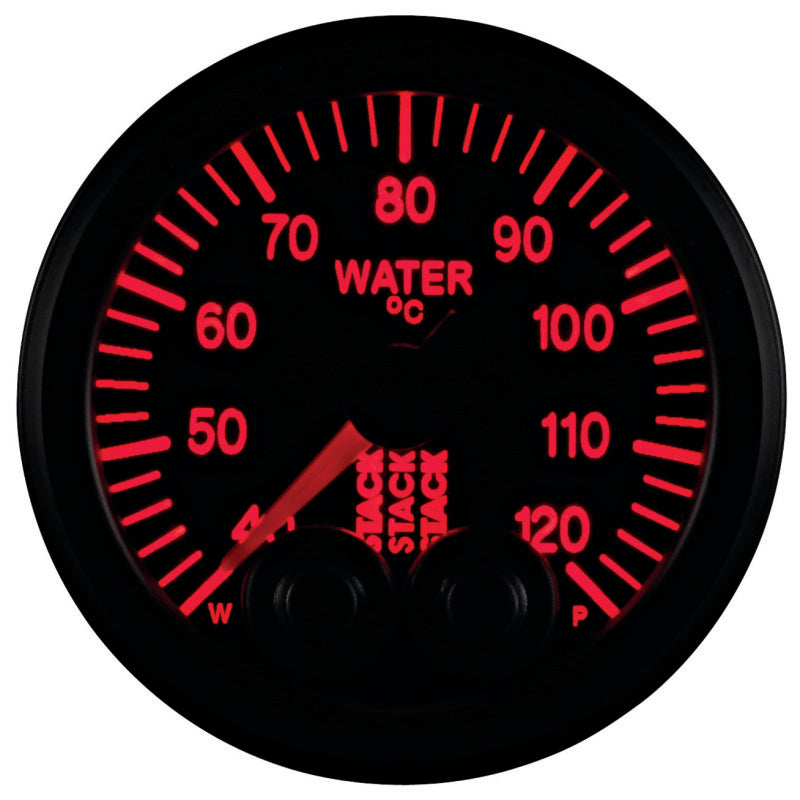 Autometer Stack 52mm 40-120 Deg C 1/8in NPTF Male Pro-Control Water Temp Gauge - Black