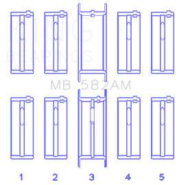 King Engine Bearings Ford 2.0/2.3L 8V (Size +0.75mm) Main Bearing Set