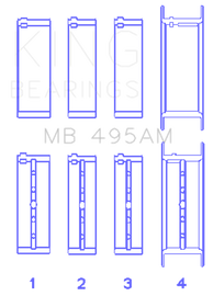 King Infiniti/Nissan 181CI 3.0L VG30DE/TT V6/122CI 2.0L VG20DET V6 (Size +0.25) Main Bearing Set