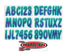 Load image into Gallery viewer, Hardline Boat Lettering Registration Kit 3 in. - 200 Purple/Teal