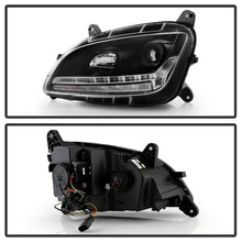 Load image into Gallery viewer, Spyder 13-19 Peterbilt 579 Driver Side Projector Headlights - Black (PRO-YD-PB57914-SEQ-L-BK)
