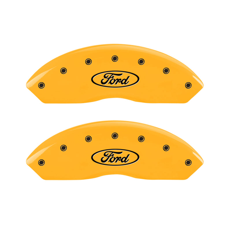 MGP 2 Caliper Covers Engraved Front Oval Logo/Ford Yellow Finish Blk Char 2011 Ford Focus