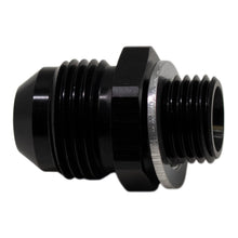 Load image into Gallery viewer, DeatschWerks 8AN Male Flare to M14 X 1.5 Male Metric Adapter (Incl Washer) - Anodized Matte Black