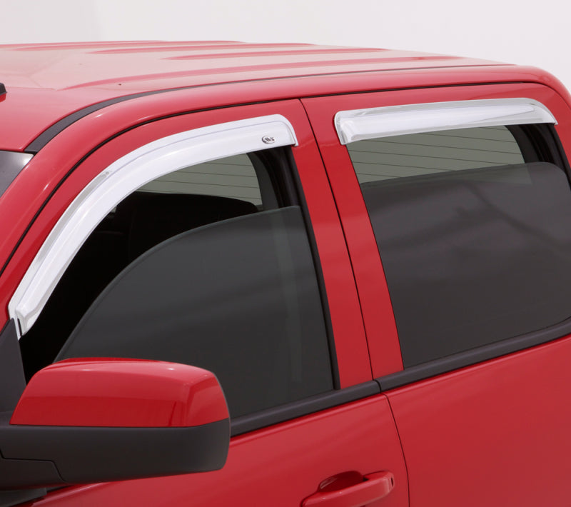 AVS 14-18 Jeep Cherokee Ventvisor Outside Mount Front & Rear Window Deflectors 4pc - Chrome