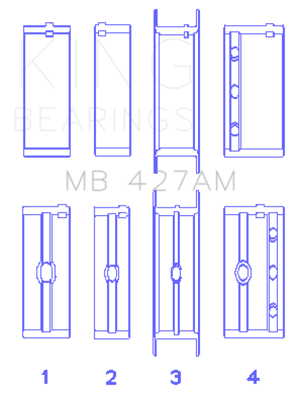 King Engine Bearings Chevrolet 173 V6 (Size +0.25mm) Main Bearing Set