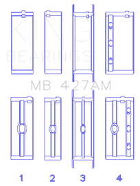 King Engine Bearings Chevrolet 173 V6 (Size +0.50mm) Main Bearing Set