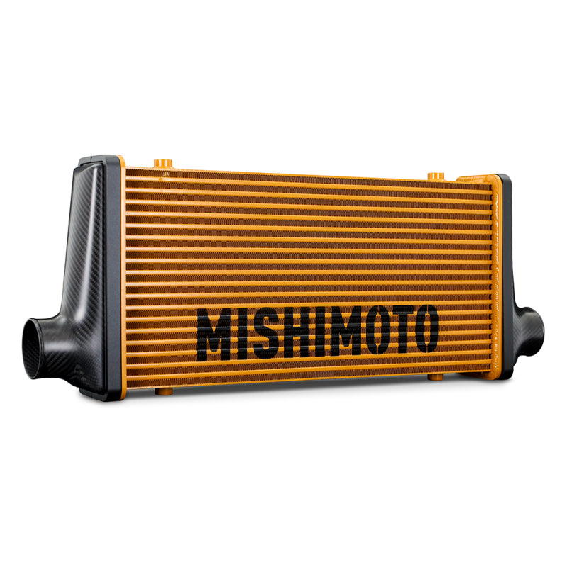 Mishimoto Universal Carbon Fiber Intercooler - Gloss Tanks - 525mm Silver Core - C-Flow - BK V-Band