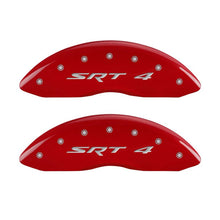 Load image into Gallery viewer, MGP Front set 2 Caliper Covers Engraved Front SRT4 Red finish silver ch