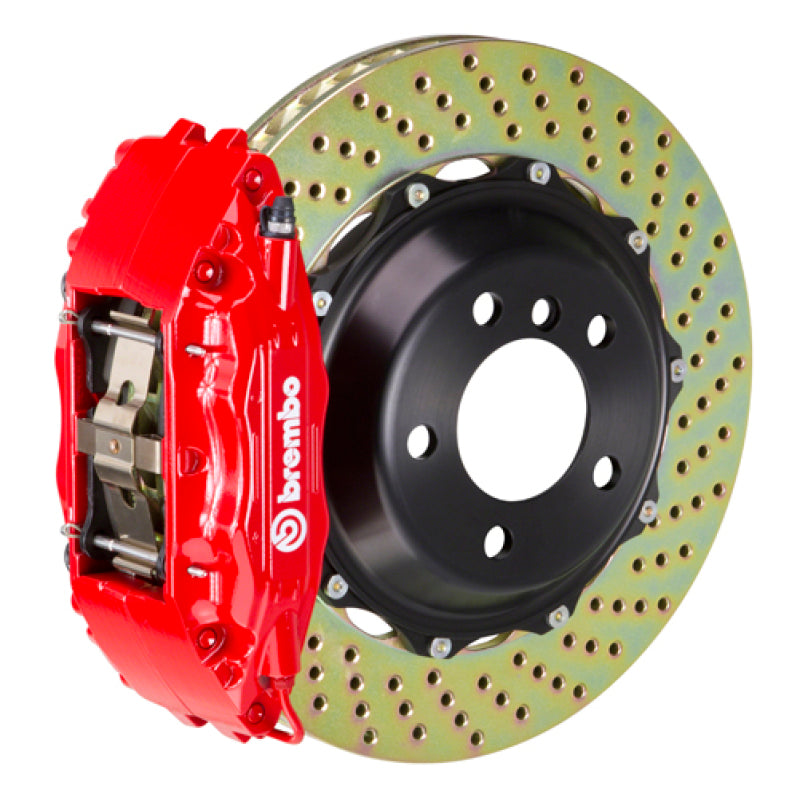 Brembo 92-98 318i/325i (Excl. xDrive) Front GT BBK 4 Piston Cast 2pc 355x32 2pc Rotor Drilled-Red