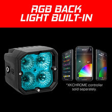 Load image into Gallery viewer, XK Glow XKchrome 20w LED Cube Light w/ RGB Accent Light Kit w/ Controller- Driving Beam 2pc