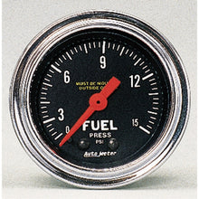 Load image into Gallery viewer, AutoMeter Gauge Fuel Pressure 2-1/16in. 15PSI Mechanical Traditional Chrome