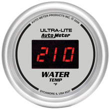 Load image into Gallery viewer, Autometer Ultra-Lite 2-1/16in 340 Deg F Silver Dial Digital w/ Red LED Water Temperature Gauge