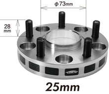 Load image into Gallery viewer, Project Kics 25mm Thick 12x1.25 56mm Hub 5-100 Wide Tread Spacers