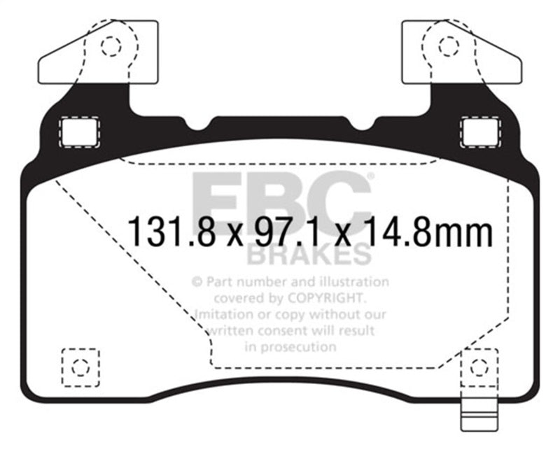EBC 13+ Chevrolet SS 6.2 Ultimax2 Front Brake Pads