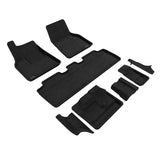 3D MAXpider 21-23 Tesla Model Y 7-Seat Elegant Floor Mat- Black 1St Row 2Nd Row 3Rd Row