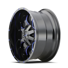 Load image into Gallery viewer, Mayhem 8015 Warrior 20x9 / 6x135 BP / 0mm Offset / 106mm Hub Black w/ Prism Blue Wheel