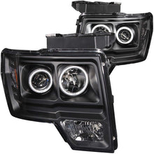 Load image into Gallery viewer, ANZO 2009-2014 Ford F-150 Projector Headlights w/ Halo Black (CCFL)