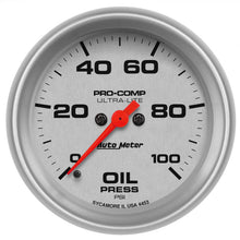 Load image into Gallery viewer, Autometer Ultra-Lite 66.7mm Full Sweep Electronic 0-100 PSI Oil Pressure Gauge