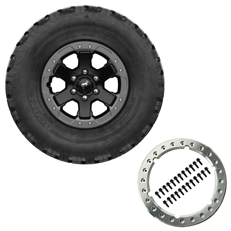 Ford Racing 2021 Bronco 17x8.0 Beadlock Carbonized Gray Badlands Wheel Kit