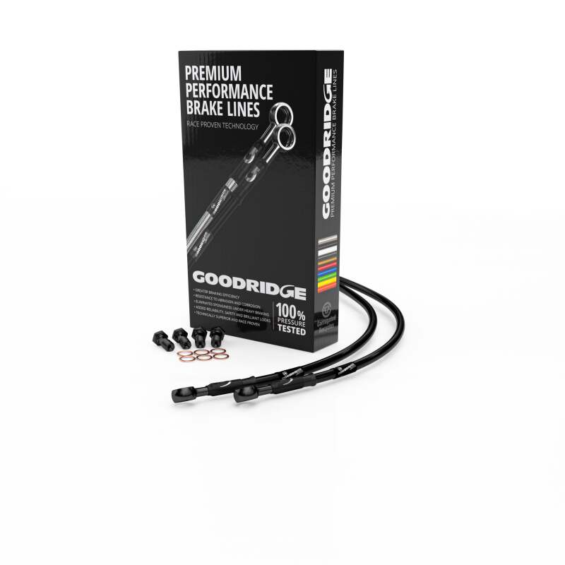 Goodridge 14-15 Harley-Davidson FXDBP Drag Bar (w/o ABS) Black Front Brake Line w/Black Fitting