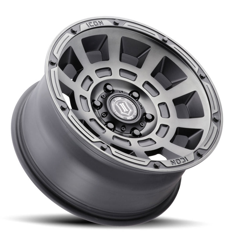 ICON Thrust 17x8.5 5x150 25mm Offset 5.75in BS Smoked Satin Black Tint Wheel