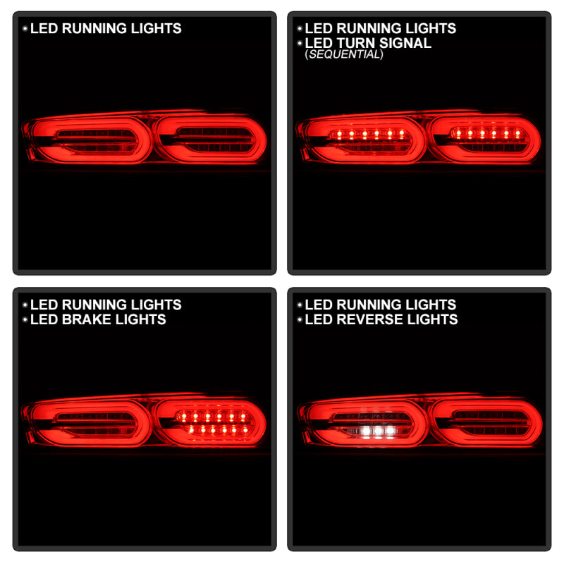 Spyder Chevy Camaro 16-18 (Do Not Fit Halogen Model) LED Tail Lights Chrome ALT-YD-CCAM16LED-SEQ-C