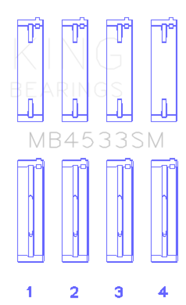 King Engine Bearings Audi 2.1L/2.2L 10V/20V 5cyl Turbo (Size 0.50 Oversized) Main Bearing Set