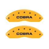 MGP 4 Caliper Covers Engraved Front & Rear Cobra Yellow Finish Black Char 2006 Ford Mustang