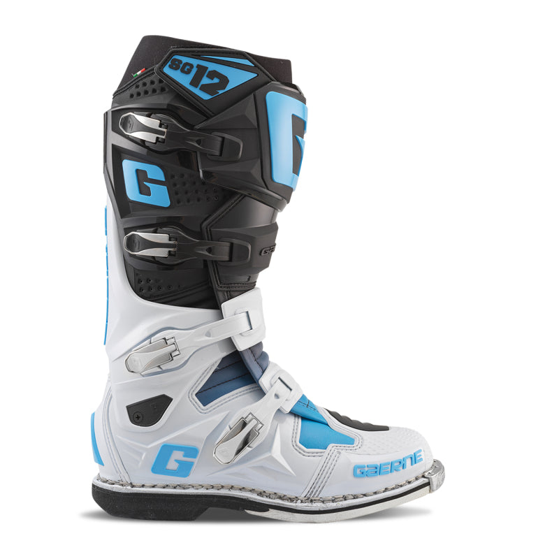 Gaerne SG12 Limited Edition Boot Black/White/Carolina Blue - Size 9.5